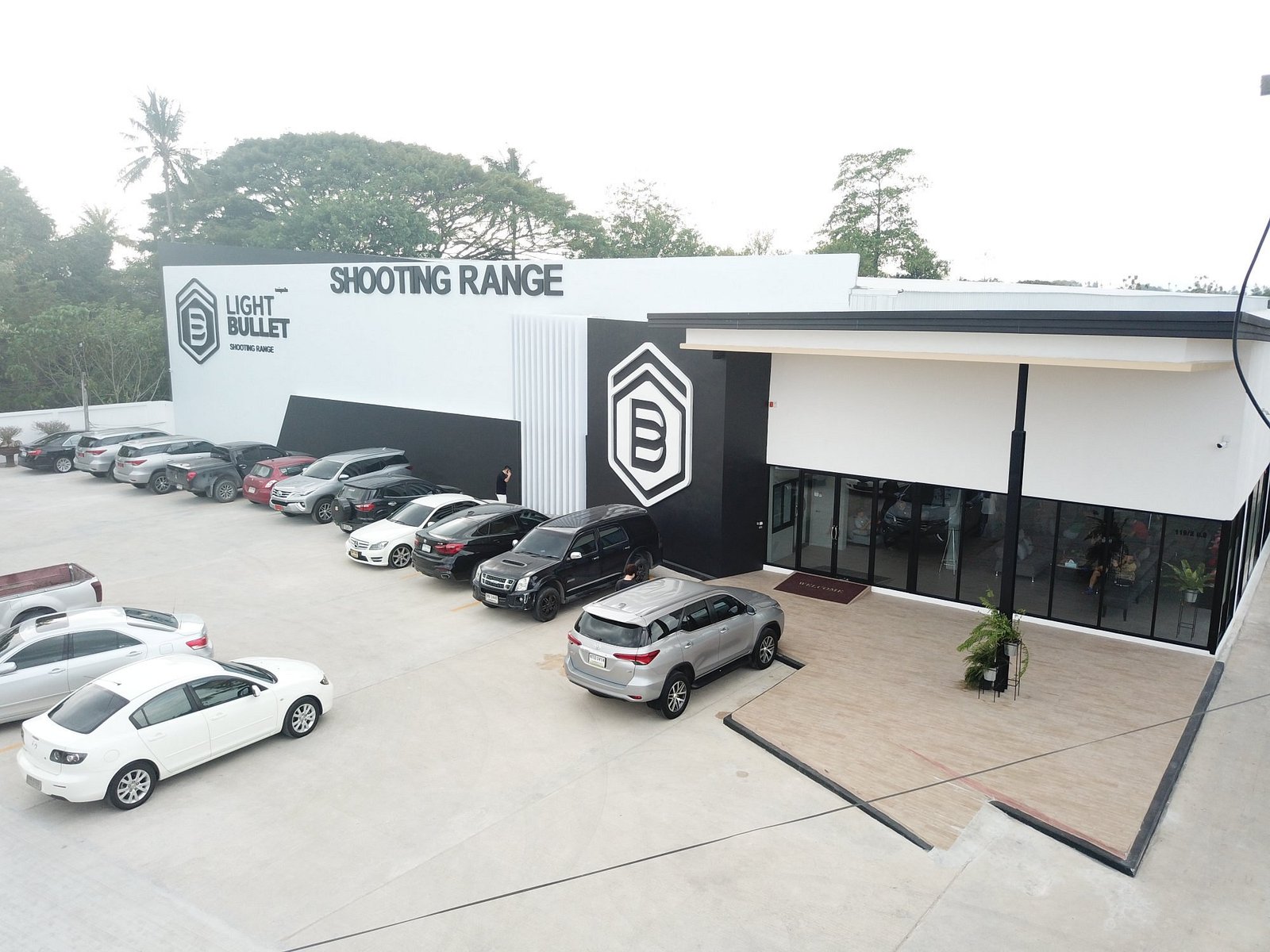 The Light Bullet Shooting Range building exterior and welcoming entrance
